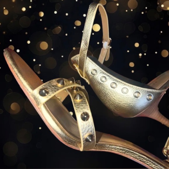 NWOT, Coach “May” Metallic Gold, Polished Pebble leather Shoe/Sandal sz 10 B - Picture 5 of 7